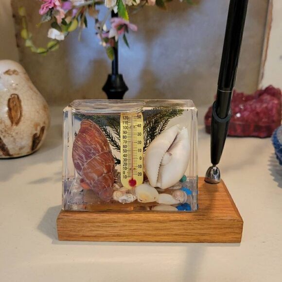 MCM Ecletic Pen Holder & Water Aquarium Beachy Thermometer - Picture 3 of 8